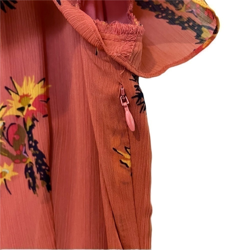 Madewell Posy Cactus Flower Wrap Dress In Spiced Rose Size 4 - Picture 4 of 8
